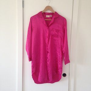 Sentiments - Hot Pink Pyjama Button Up Dress
